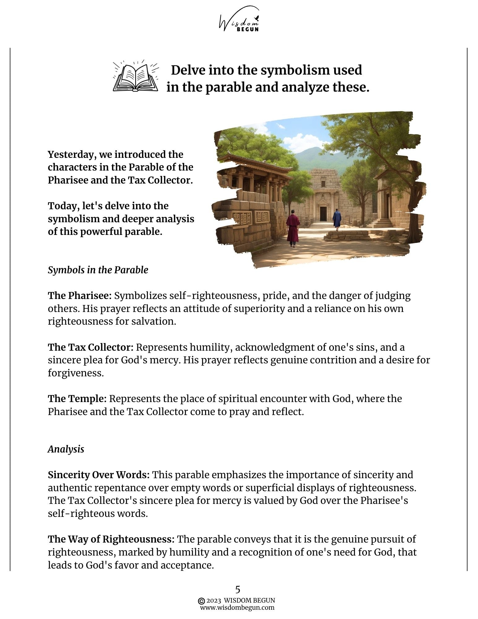 Parables of Jesus 7-Day Course: The Pharisee and the Tax Collector