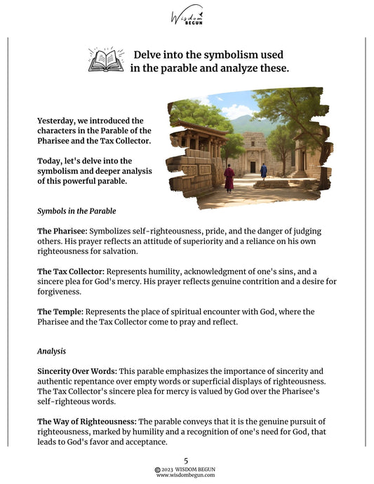 Parables of Jesus 7-Day Course: The Pharisee and the Tax Collector